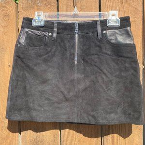 Hudson Leather/Suede Combo Mini Skirt, Size 26